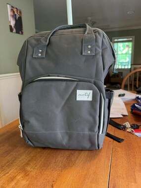 Motif Medical Breast Pump Backpack Diaper Bag Gray